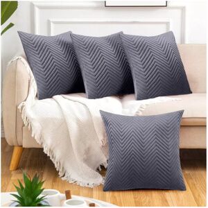 Yorkshire Bedding (Pack of 4, Embossed Velvet Filled Cushion Grey) Luxury Velvet Filled Cushions P Yorkshire Bedding (Pack of 4, Embossed Velvet Filled Cushion Grey) Luxury Velvet Filled Cushions P