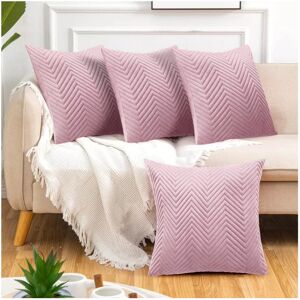 Yorkshire Bedding (Pack of 4, Embossed Velvet Filled Cushion Pink) Luxury Velvet Filled Cushions P Yorkshire Bedding (Pack of 4, Embossed Velvet Filled Cushion Pink) Luxury Velvet Filled Cushions P