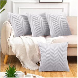 Yorkshire Bedding (Pack of 4, Embossed Velvet Filled Cushion Silver) Luxury Velvet Filled Cushions Yorkshire Bedding (Pack of 4, Embossed Velvet Filled Cushion Silver) Luxury Velvet Filled Cushions
