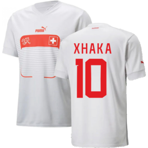 Puma Xhaka 10 White Switzerland Away Shirt - Football Shirt Puma Xhaka 10 White Switzerland Away Shirt - Football Shirt