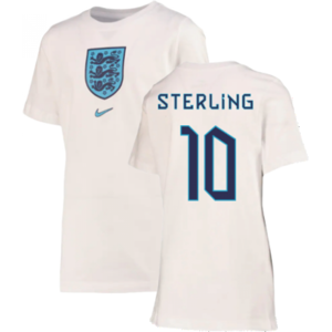 Nike (XSB) 2022-2023 England Crest Tee (White) - Kids (Sterling 10) Nike (XSB) 2022-2023 England Crest Tee (White) - Kids (Sterling 10)