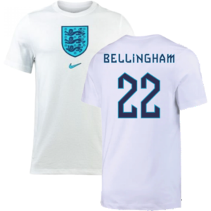 Nike (M) 2022-2023 England Crest Tee (White) (Bellingham 22) Nike (M) 2022-2023 England Crest Tee (White) (Bellingham 22)