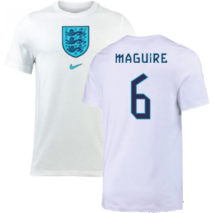 Nike (S) 2022-2023 England Crest Tee (White) (Maguire 6) Nike (S) 2022-2023 England Crest Tee (White) (Maguire 6)