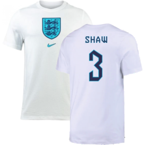 Nike (M) 2022-2023 England Crest Tee (White) (Shaw 3) Nike (M) 2022-2023 England Crest Tee (White) (Shaw 3)