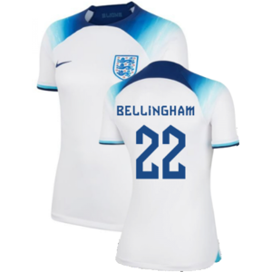 Nike (S) 2022-2023 England Home Shirt (Ladies) (Bellingham 22) Nike (S) 2022-2023 England Home Shirt (Ladies) (Bellingham 22)