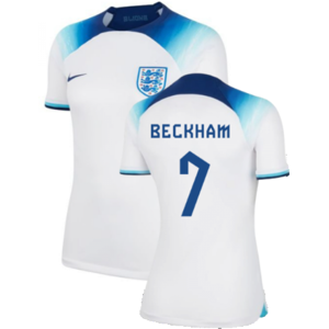 Nike (S) 2022-2023 England Home Shirt (Ladies) (Beckham 7) Nike (S) 2022-2023 England Home Shirt (Ladies) (Beckham 7)