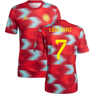 adidas (M) 2022-2023 Colombia Pre-Match Shirt (Red) (LUIS DIAZ 7) adidas (M) 2022-2023 Colombia Pre-Match Shirt (Red) (LUIS DIAZ 7)