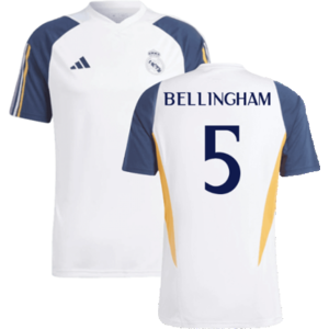 adidas (XXL) 2023-2024 Real Madrid Training Shirt (White) (Bellingham 5) adidas (XXL) 2023-2024 Real Madrid Training Shirt (White) (Bellingham 5)