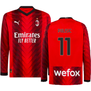 Puma (M) 2023-2024 AC Milan Long Sleeve Home Shirt (Pulisic 11) Puma (M) 2023-2024 AC Milan Long Sleeve Home Shirt (Pulisic 11)