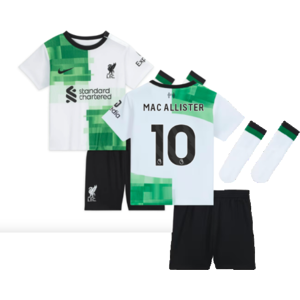 Nike (3-6 Months) 2023-2024 Liverpool Away Infant Baby Kit (Mac Allister 10) Nike (3-6 Months) 2023-2024 Liverpool Away Infant Baby Kit (Mac Allister 10)