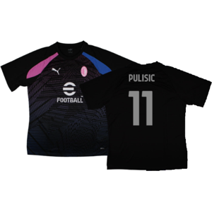 Puma (XL) 2023-2024 AC Milan Pre-Match Jersey (Black) (Pulisic 11) Puma (XL) 2023-2024 AC Milan Pre-Match Jersey (Black) (Pulisic 11)