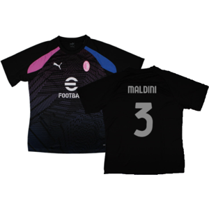 Puma (L) 2023-2024 AC Milan Pre-Match Jersey (Black) (Maldini 3) Puma (L) 2023-2024 AC Milan Pre-Match Jersey (Black) (Maldini 3)