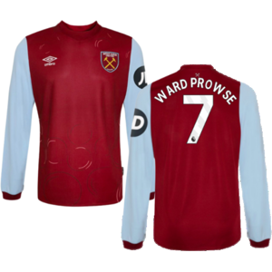 Umbro (LB) 2023-2024 West Ham Long Sleeve Home Shirt (Kids) (Ward Prowse 7) Umbro (LB) 2023-2024 West Ham Long Sleeve Home Shirt (Kids) (Ward Prowse 7)