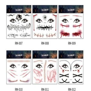 Unbranded Waterproof Halloween Face Tattoo Sticker Temporary Scar Horrible Bat Crack Festi Unbranded Waterproof Halloween Face Tattoo Sticker Temporary Scar Horrible Bat Crack Festi