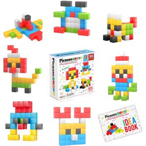 PicassoTiles 50 Pieces 1 Magnetic Toy Building Block Cubes Building Block 3D Cu PicassoTiles 50 Pieces 1 Magnetic Toy Building Block Cubes Building Block 3D Cu
