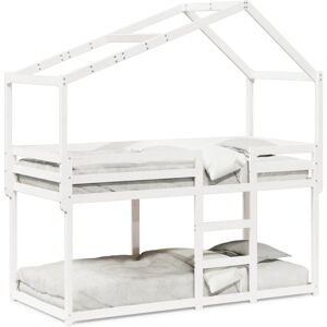 (white, 90 x 190 cm) vidaXL Bunk Bed with Roof Children Bed Frame White 90x200 c (white, 90 x 190 cm) vidaXL Bunk Bed with Roof Children Bed Frame White 90x200 c