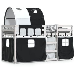 (white and black, 90 x 200 cm) vidaXL Bunk Bed with Curtains Kids Twin Sleeper B (white and black, 90 x 200 cm) vidaXL Bunk Bed with Curtains Kids Twin Sleeper B