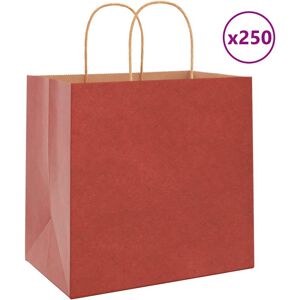 vidaXL Paper Bags 250 pcs Handles Brown 21x11x36 cm - Paper Bags vidaXL Paper Bags 250 pcs Handles Brown 21x11x36 cm - Paper Bags