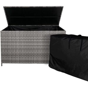 Jardi Signature Rattan Garden Storage Box Grey Large 138cm Cushion Chest 582L Jardi Signature Rattan Garden Storage Box Grey Large 138cm Cushion Chest 582L