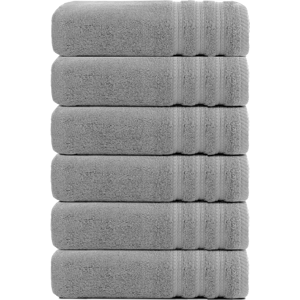 MSQ (Silver) Jumbo Bath Towels 6 Pack 100% Egyptian Cotton Super Soft Bath Sheets (7 MSQ (Silver) Jumbo Bath Towels 6 Pack 100% Egyptian Cotton Super Soft Bath Sheets (7