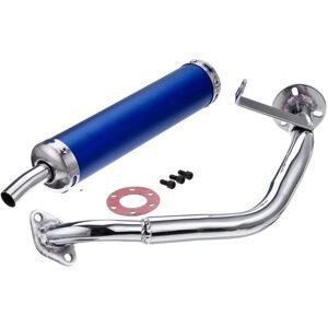 GreenZech (Blue) 22MM Inlet Round Bent Outlet Exhaust Muffler Tip End Tail Pipe with Front GreenZech (Blue) 22MM Inlet Round Bent Outlet Exhaust Muffler Tip End Tail Pipe with Front