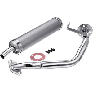 GreenZech (Silver) 22MM Inlet Round Bent Outlet Exhaust Muffler Tip End Tail Pipe with Fro GreenZech (Silver) 22MM Inlet Round Bent Outlet Exhaust Muffler Tip End Tail Pipe with Fro