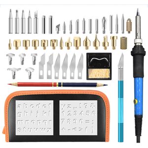 GreenZech (US Plug) 52Pcs 60W Wood Burning Pen Set Stencil Soldering Tips Tools Pyrography GreenZech (US Plug) 52Pcs 60W Wood Burning Pen Set Stencil Soldering Tips Tools Pyrography