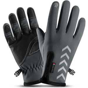 GreenZech (Gray, XL) Winter Warm Touch Screen Full Finger Gloves Reflective Strip Windproo GreenZech (Gray, XL) Winter Warm Touch Screen Full Finger Gloves Reflective Strip Windproo