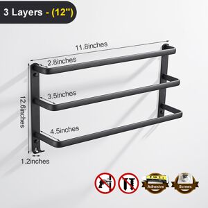 GreenZech (3, 12Inches) Towel Hanger Wall Mounted 30-50 CM Towel Rack Bathroom Aluminum Bl GreenZech (3, 12Inches) Towel Hanger Wall Mounted 30-50 CM Towel Rack Bathroom Aluminum Bl