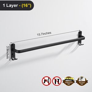 GreenZech (1, 16Inches) Towel Hanger Wall Mounted 30-50 CM Towel Rack Bathroom Aluminum Bl GreenZech (1, 16Inches) Towel Hanger Wall Mounted 30-50 CM Towel Rack Bathroom Aluminum Bl