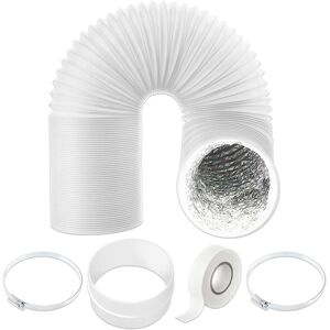 SPARES2GO Universal HVAC Vent Hose 5" x 2.5m PVC Aluminium Foil Insulated Duct Exhaust Out SPARES2GO Universal HVAC Vent Hose 5" x 2.5m PVC Aluminium Foil Insulated Duct Exhaust Out