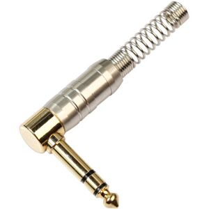 GreenZech Gold Plated 90 Degrees 6.35MM Jack Male Plug Stereo Connector Video Adapter Conn GreenZech Gold Plated 90 Degrees 6.35MM Jack Male Plug Stereo Connector Video Adapter Conn