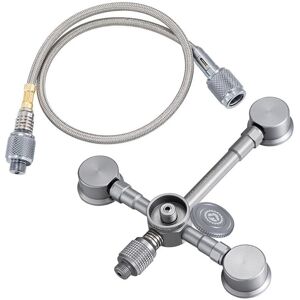 GreenZech (adapter and hose) Aluminum Alloy Outdoor Camping Switch Tool 3 To 2 Gas Caniste GreenZech (adapter and hose) Aluminum Alloy Outdoor Camping Switch Tool 3 To 2 Gas Caniste