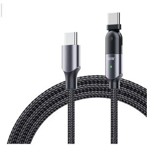 GreenZech (Black 60W, 2m) 60W/100W Type-C Charging Cable C to C PP Braided Wire Support PD GreenZech (Black 60W, 2m) 60W/100W Type-C Charging Cable C to C PP Braided Wire Support PD