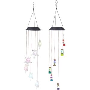 GreenZech (Wishing Bottle) Solar Powered LED Wishing Bottle Wind Chime Hanging Light Color GreenZech (Wishing Bottle) Solar Powered LED Wishing Bottle Wind Chime Hanging Light Color