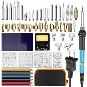 GreenZech (EU Plug) 72pcs Wood Burning Pen Set Tips Stencil Soldering Tools Pyrography Cra GreenZech (EU Plug) 72pcs Wood Burning Pen Set Tips Stencil Soldering Tools Pyrography Cra