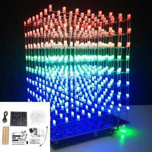 GreenZech Upgraded Version DIY WIFI APP 8x8x8 3D Light Cube Kit Red Blue Green LED MP3 Mus GreenZech Upgraded Version DIY WIFI APP 8x8x8 3D Light Cube Kit Red Blue Green LED MP3 Mus