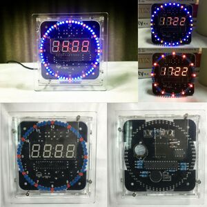 GreenZech LED Rotating Electronic Temperature Display Digital Clock Learning Kit Box DIY GreenZech LED Rotating Electronic Temperature Display Digital Clock Learning Kit Box DIY