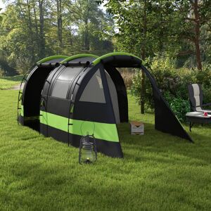 Outsunny Blackout Camping Tent with Bedroom & Living Room for 4-5 Person, Black Outsunny Blackout Camping Tent with Bedroom & Living Room for 4-5 Person, Black
