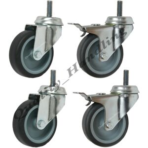 Parnells 75mm 3" bolt hole castors 2 swivel and 2 braked castors with bolt Parnells 75mm 3" bolt hole castors 2 swivel and 2 braked castors with bolt