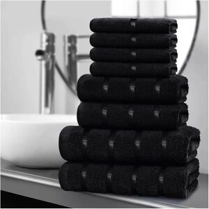 Shaggy Rugs LTD (Black) 8PC 100% Egyptian Cotton Towel Bale Set Bath Hand Face Towels Bathroom A Shaggy Rugs LTD (Black) 8PC 100% Egyptian Cotton Towel Bale Set Bath Hand Face Towels Bathroom A