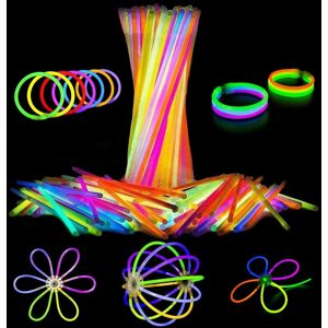 SHATCHI 8Inches Glow in the Dark 100 Glowsticks Bracelets with Connectors SHATCHI 8Inches Glow in the Dark 100 Glowsticks Bracelets with Connectors