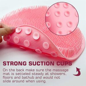 Unbranded (Pink) Shower Foot Scrubber Mat Back Washer Men Women Exfoliating Bath Wash Pad Unbranded (Pink) Shower Foot Scrubber Mat Back Washer Men Women Exfoliating Bath Wash Pad