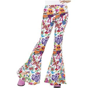 (12 UK - 14 UK, Multicoloured) Smiffys Womens/Ladies Groovy Flared Hem Trousers (12 UK - 14 UK, Multicoloured) Smiffys Womens/Ladies Groovy Flared Hem Trousers