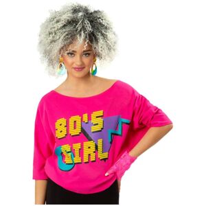 (S, Neon Pink) Smiffys Womens/Ladies 1980s Printed Batwing T-Shirt (S, Neon Pink) Smiffys Womens/Ladies 1980s Printed Batwing T-Shirt