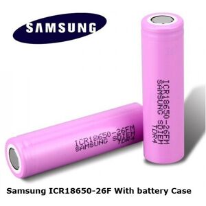 (2 PACK) SAMSUNG SDI ICR18650 26F Li-Ion Rechargeable Battery 2600mAh 3.7V 20A P (2 PACK) SAMSUNG SDI ICR18650 26F Li-Ion Rechargeable Battery 2600mAh 3.7V 20A P