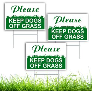 DIMARONGTON 3 PC Keep Dogs Off Grass Sign with Stake - 6x9 Double Sided Coroplast DIMARONGTON 3 PC Keep Dogs Off Grass Sign with Stake - 6x9 Double Sided Coroplast