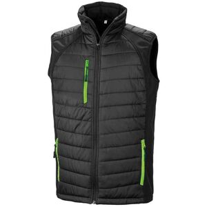 (4XL, Black/Lime Green) Result Mens Black Compass Padded Soft Shell Gilet (4XL, Black/Lime Green) Result Mens Black Compass Padded Soft Shell Gilet