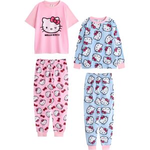 (3-4 Years, Blue/Pink) Hello Kitty Girls Long Pyjama Set (Pack of 2) (3-4 Years, Blue/Pink) Hello Kitty Girls Long Pyjama Set (Pack of 2)