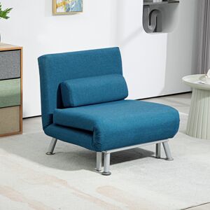 HOMCOM Folding 5 Position Convertible Sleeper Chair Sofa Bed Blue HOMCOM Folding 5 Position Convertible Sleeper Chair Sofa Bed Blue